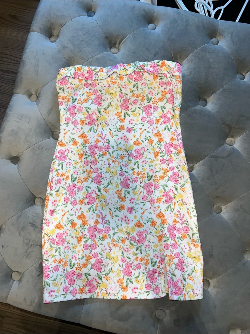 Strapless mini dress